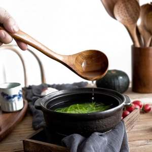 Teak Wood Kitchen Wares <b>Set</b> Spatula <b>Spoons</b> Cooking Utensil <b>Wooden</b> Natural 6 Pieces Dining Room,kitchen in <b>Set</b> for Cooking - Product Image 2