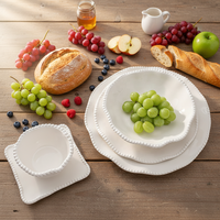 Assiettes en mélamine de luxe, design spécial, bord en forme de goutte d'eau, texture similaire à la céramique, bol incassable