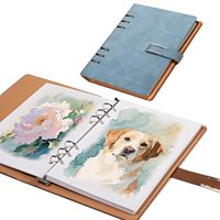 Carnet de croquis professionnel pour aquarelle avec reliure à 6 anneaux, 20 feuilles, papier 300 g/m² (140 lb) 100 % coton, sans acide, pressé à froid, journal d'art