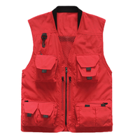Homme à Maillage Gilet De Pêche Photographie Travail Multi-poches À L'extérieur du Journaliste Gilet Slim Fit Doublure En Maille