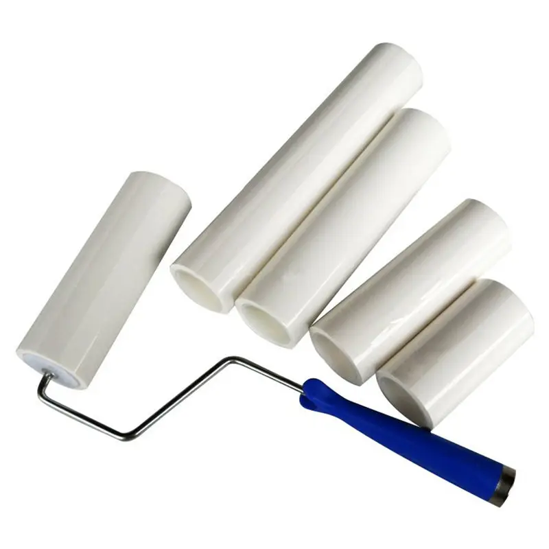 Blue White Industrial Cleanroom Disposable Dust Removal Clean Room Lint Adhesive PE Cleaning Tacky Sticky Roller