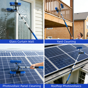 Kit de Herramientas Telescópicas de Aluminio para Limpieza de Ventanas <span class=keywords><strong>con</strong></span> Alimentación de Agua, Cepillo, <span class=keywords><strong>Limpiacristales</strong></span>, Dispensador de Jabón y Extensión para Limpiar Paneles Solares - Product Image 2