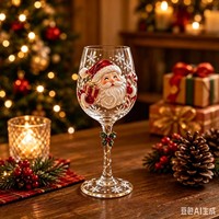 Ensemble de verres à vin de Noël 3D personnalisés avec 6 motifs (Bonhomme de neige, Père Noël, Traîneau) et coffret cadeau – Vente en gros pour les fêtes