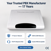Système PBX Hôtelier 8 lignes CO 32 extensions CP832 PABX avec identification de l'appelant, répondeur automatique, LCR, et clavier numérique extensible