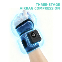 Ceinture de massage chauffante pour poignet rechargeable 1500 mAh avec écran LED, 3 niveaux de vibration, 3 températures de chauffage et électrostimulation EMS pour les mains