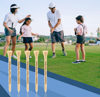 Tees de golf portables personnalisés en bois de bambou, toutes tailles, accessoires de golf biodégradables pour l'entraînement au golf