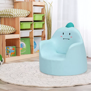 Siège de canapé souple pour enfants Matériau en mousse écologique Animal de bande dessinée Bébé Enfants Canapé simple Chaise <span class=keywords><strong>Fauteuil</strong></span> Canapé Dinosaure bleu - Product Image 1