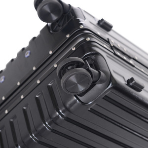 Aluminum Alloy Carry-On <b>Suitcase</b> 2038 Durable Silent Spinner <b>Wheels</b> Business Travel Unisex Solid Color - Product Image 2