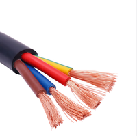 Câble en cuivre flexible RVV QIFAN 4 conducteurs, 300V/500V, isolé en PVC, câble électrique torsadé gainé pour le câblage de bâtiments résidentiels
