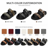 Nouvelles sandales à double bride cloutées de style occidental pour femmes, avec boucle ornée, en cuir PU, semelle PVC durable antidérapante, logo personnalisé
