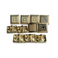 Motif personnalisé 10mm Rectangle Métal 4-Part Snap Accessoire Lavable En Alliage De Zinc Logo Plaqué Perles De Zinc Inoxydable Marque Source