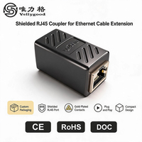 Konektor RJ45 Female ke Female untuk Ekstensi Ethernet, Konektor In-Line untuk Kabel LAN Cat7 Cat6 Cat5e Cat5