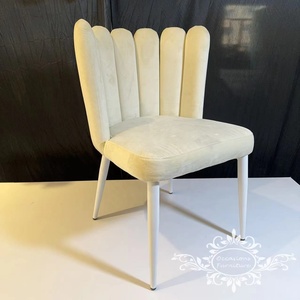 Handmade White <strong>Velvet</strong> <strong>Dining</strong> <strong>Chairs</strong> for Home Hotel Banquet Wedding Events Durable Stainless Steel Furniture Outdoor Living Room - Product Image 3