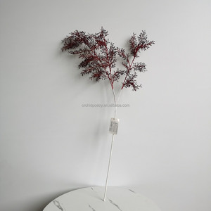 Erba Danzante Codariocalyx a Stelo Singolo, Piante Finte Realistiche Rosse Cinesi 112cm, Stile Europeo per Hotel e Matrimoni - Product Image 1