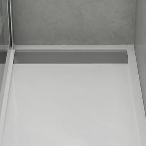 Piatto Doccia Moderno 80x120 in Acrilico con Canale in Acciaio Kamalu Impermeabile per Bagno o Uso Alberghiero - Product Image 6