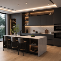 Meubles de cuisine pliables multifonctionnels modernes haut de gamme écologiques de qualité professionnelle avec comptoirs en quartz/granit de luxe