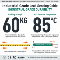 Détecteur de fuites de liquides de type câble Premium HC HCL-2, câble de détection de fuites 6 mm réutilisable, résistance à la rupture de 60 kg, durable, CE RoHS
