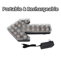 Luz de Advertencia Magnética Recargable Portátil con Forma de Flecha, Luz de Seguridad LED Inalámbrica para Camiones, Construcción y Tráfico