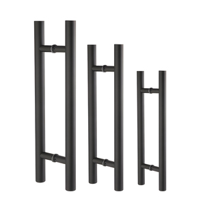 La manija negra más popular Manija de puerta negra de vidrio satinado y pulido Manija de madera de puerta de vidrio - Product Image 3