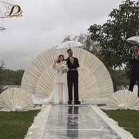 JINDA Nouvelle Arche de Mariage Demi-Circulaire en Métal avec Draperies en Polyester Transparent pour Cérémonies de Mariage et Scènes
