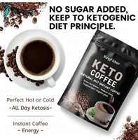 KingFisher Café Keto Naturel au Chocolat pour la Perte de Poids et le Contrôle de la Graisse – Substitut de Repas Brûle-Graisse Plus