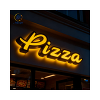 Enseigne lumineuse 3D à lettres en relief pour la publicité, enseigne de devanture de magasin, enseigne extérieure pour pizzeria, restaurant
