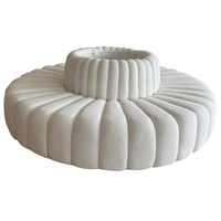 Canapé circulaire moderne en velours blanc pour événements de mariage, banquets et réceptions – Canapé modulable rond pour fêtes