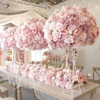 FL-008 grande boule de fleur blanche de 80cm boule de fleur de rose grande boule de centres de table d'allée pour la décoration d'événement de fête de mariage