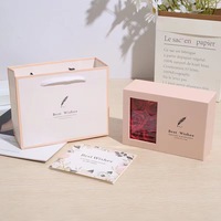[En Stock] regalo del Día de San Valentín 6 jabón rosas flor caja de regalo conjunto collar anillo pendientes joyería embalaje caja de almacenamiento conjunto