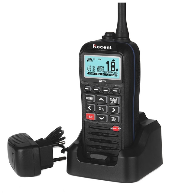 RS-38M IPX7 Waterproof Walkie Talkie VHF Handheld Marine Radio with Built-in GPS DSC MOB Intercom for Marine Use