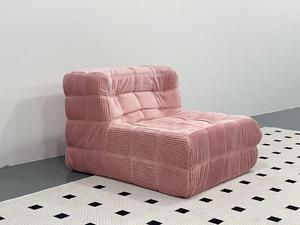 Mufang High Quality Minimalist <strong>Pink</strong> Waffle Upholstered Reclining Eco-Friendly Compressed Sponge Filling Modular <strong>Sofa</strong> <strong>Bed</strong> for - Product Image 3