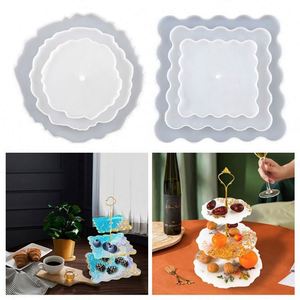 แม่พิมพ์ถาดผลไม้ทรงกลม 3 ชั้นแบบใหม่ พร้อมขาตั้ง DIY สำหรับวางขนม/เค้ก ทำจากซิลิโคน ป้องกันน้ำหยด สีขาว เป็นมิตรกับสิ่งแวดล้อม มี 3 ขนาด - Product Image 2