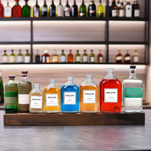 Rõ ràng Frosted <span class=keywords><strong>Flask</strong></span> phẳng 200ml 500ml Cà Phê chai thủy tinh với vít cap cho rượu rượu vang Màn hình in ấn - Product Image 1