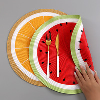 Set de table moderne minimaliste tissé, isolant et antidérapant, motif dessin animé, diamètre 38 cm, pour table à manger et décoration intérieure