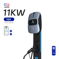Cargador para Vehículos Eléctricos GDON de 11 kW, Tipo 2, Estación de Carga de Nivel 2, 16 Amperios CA, EVSE para Uso Público y Doméstico