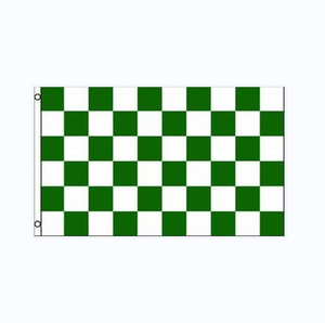 Bandera de Carreras a Cuadros Negra y Verde de 3x5 Pies, Bandera Decorativa para Barco, Auto, Jardín, Decoración Exterior de Primera Calidad, Material de Poliéster - Product Image 4