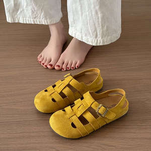 Sandales à bout ouvert ajourées respirantes à une seule couche, chaussures tissées style cage, pour femme, nouvelle collection été 2025, vintage Mori Bircan 26 - Product Image 4