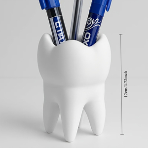 Portapenne e Portaspazzolini da Bagno Moderno a Forma di Dente, Stampato in 3D, Ecologico e Durevole - Product Image 3