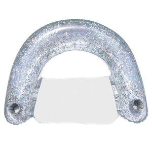 Mori Yuho <b>Inflatable</b> U Shaped Recliner 130x83.5cm Silver Adult Swim <b>Float</b> With Handles For Pool Relaxation - Product Image 5