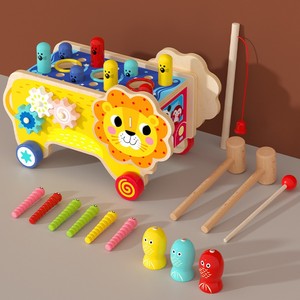 Hoye crafts-juguete de martillo de madera para niños, con función de música de pesca y coche, Banco de juguete multifunción, juguete para golpear madera - Product Image 3