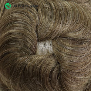 ハイスタンダード完璧なブリーチドノットフレンチレース男性用トゥーピー人毛パッチインド髪30 mm波 - Product Image 5