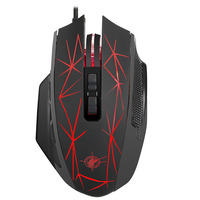 Keywin Grosir Mouse Gaming Optik USB Berkabel 7200DPI 9D RGB LED Hitam Plastik Ergonomis 3600 Dapat Diprogram untuk Kedua Tangan