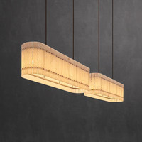 Lustre LED Rectangulaire AB Spain Alabaster, Style Français de Luxe, Moderne et Minimaliste, pour Restaurant, Salle à Manger, Bar, Zone de Réception