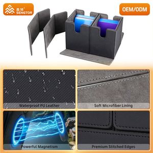 Étui à cartes en PU à double compartiment, étanche et durable, avec fermeture magnétique à ouverture latérale, pour plus de 200 cartes FX - Product Image 2