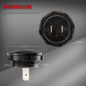 DC 12V 24V Mini dijital voltmetre ampermetre su geçirmez mavi Led voltmetre yuvarlak ekran otomotiv yedek voltmetre araba için - Product Image 3