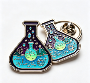 Custom Enamel <b>Pin</b> Brooch Metal <b>Badge</b> Plated Flask Shape Soft and Hard Enamel Collectible Fashion Accessory - Product Image 3