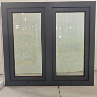 Fenêtres à haute performance éconergétiques Villa de luxe Fenêtres à triple vitrage Fenêtre en bois plaquée d'aluminium