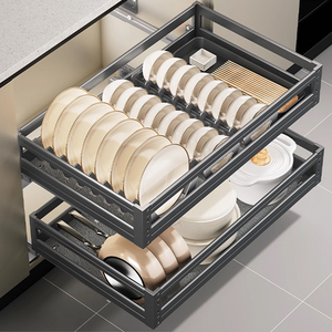 Estante para platos HNOSS, organizador de cocina, organizador de almacenamiento, cajón extraíble, accesorios para armario de cocina, cesta de cajón moderna - Product Image 5