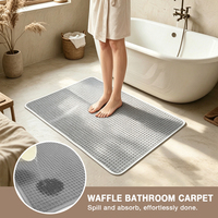 Tapis d'entrée de cuisine antidérapant à motif gaufré 43*61cm, absorbant l'eau, séchage rapide, tapis de salle de bain