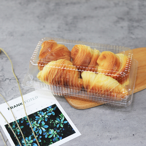 Square rectangular shape cake loaf pastry BOPS clamshell blister plastic box clear cake packaging boxes